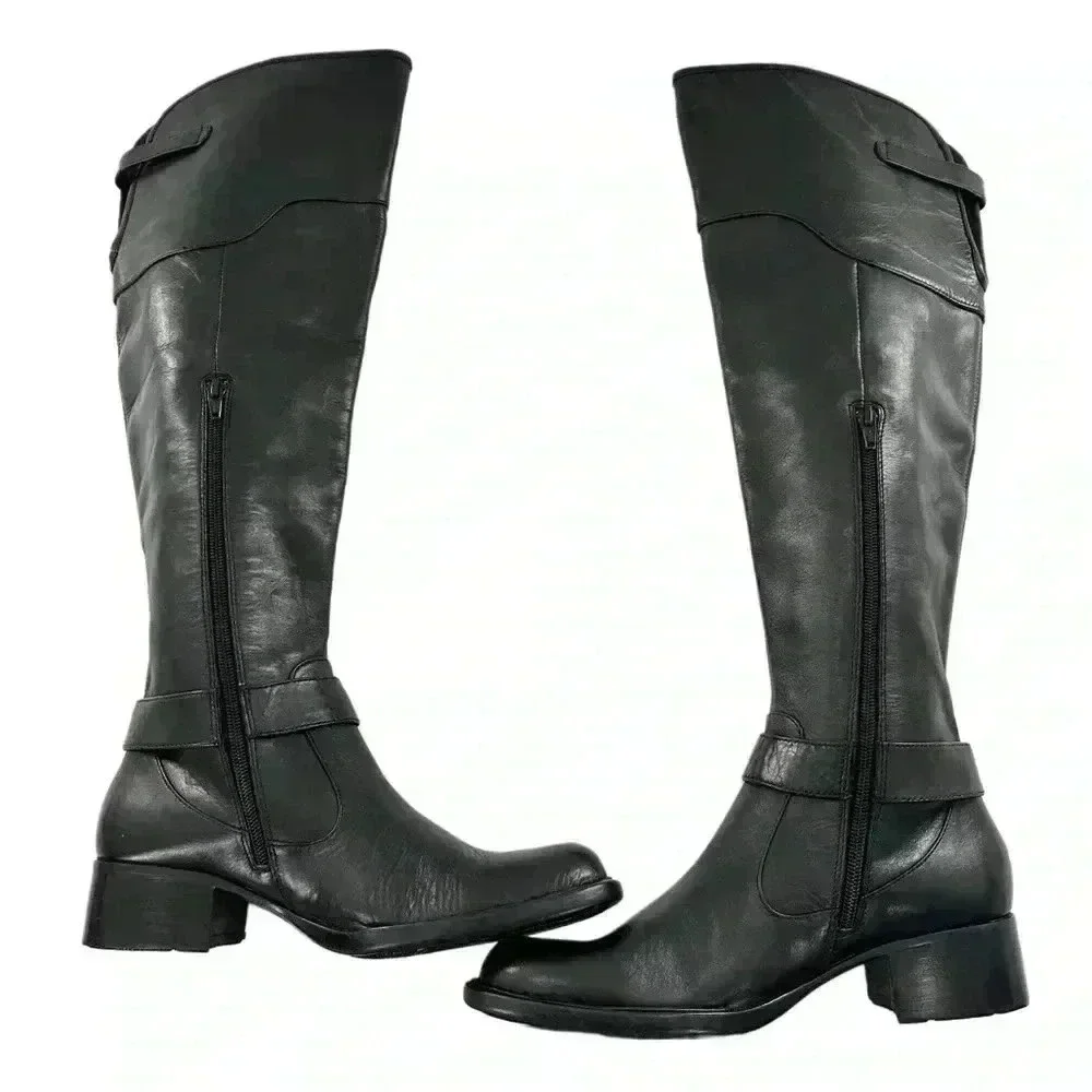 Born womens over the knee boots size 7.5 38.5 black leather Insulated